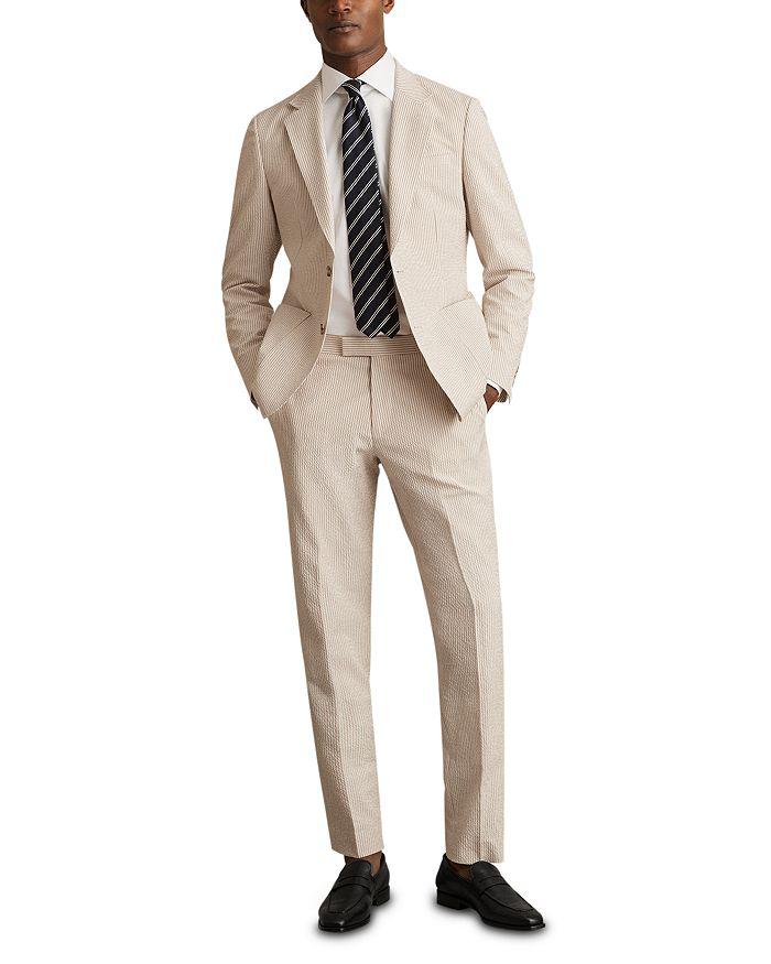 REISS Slim Fit Striped Seersucker Blazer
