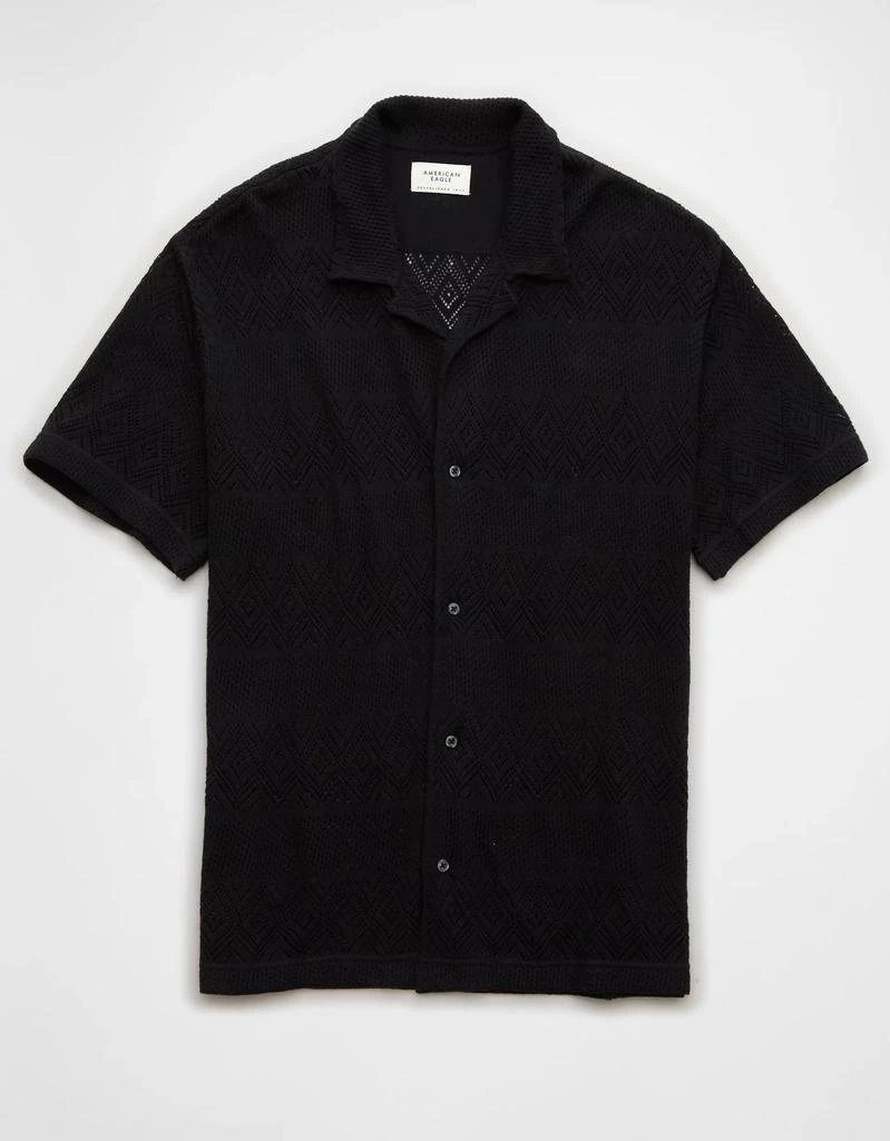 AE AE Diamond Crochet Button-Up Sweater Polo Shirt 3