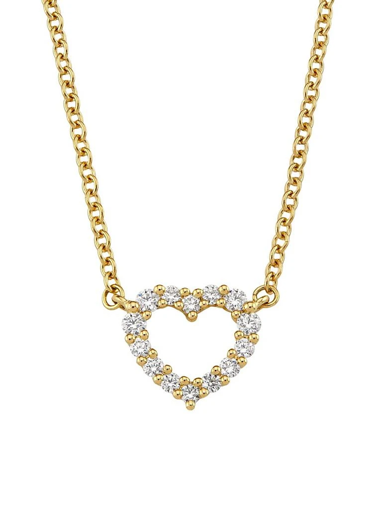 Hearts On Fire Signature 18K Yellow Gold 
0.09-0.13 TCW Diamond Small Heart Pendant Necklace 1