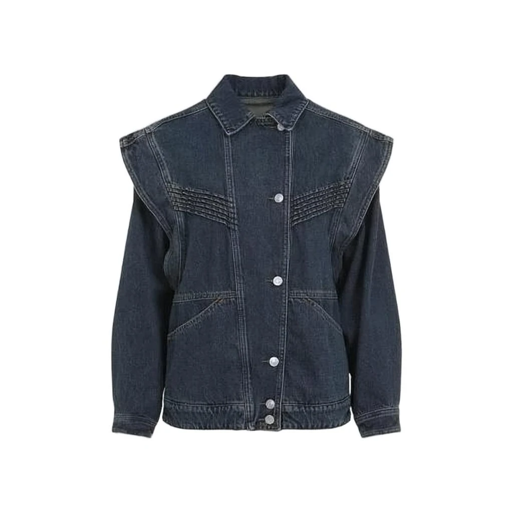 Isabel Marant Structured Denim Jacket with Pronounced Shoulder Detailing