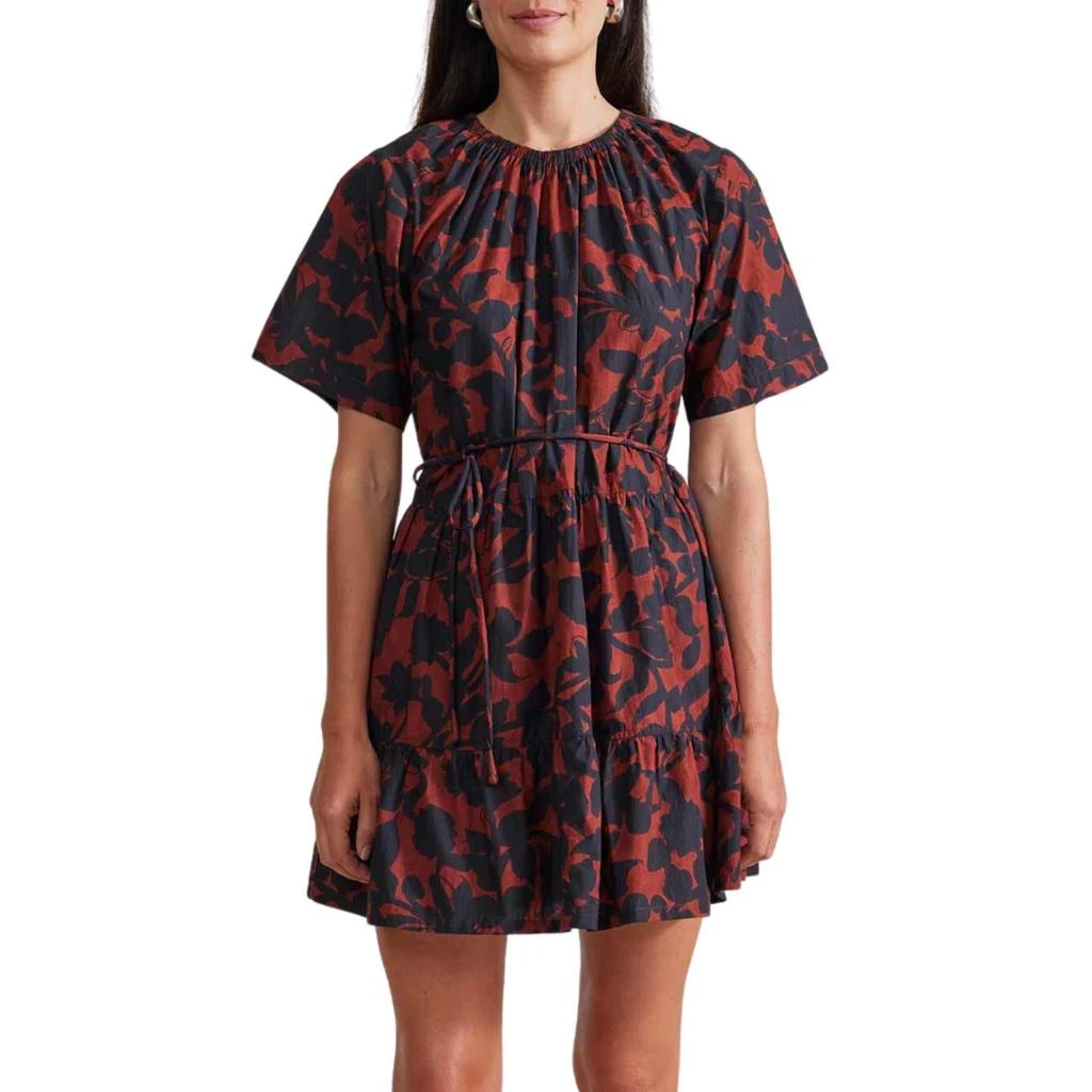 Apiece Apart Saara Tiered Mini Dress In Deep Botanic 1