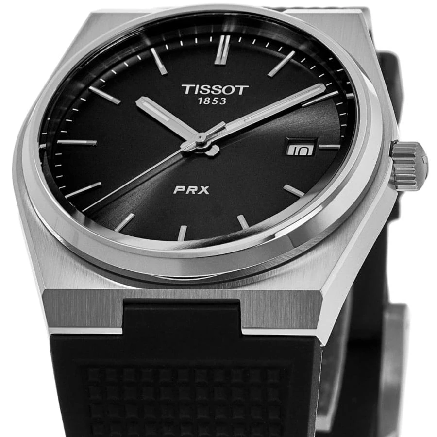 Tissot PRX Quartz Black Dial Rubber Strap Men's Watch T137.410.17.051.00 2
