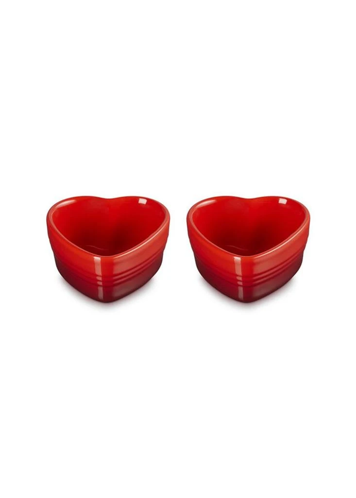 Le Creuset Stoneware set of two heart ramekins 1
