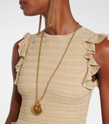 Zimmermann Hypnotic knitted ruffled lamé top 4