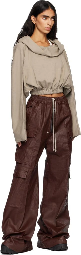 Rick Owens Burgundy Concordians Double Jumbo Belas Denim Cargo Pants 4