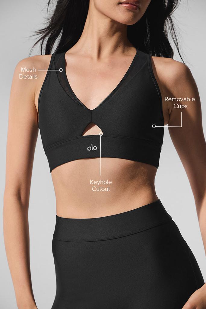 Alo Airlift Mesh Just Right Bra - Black