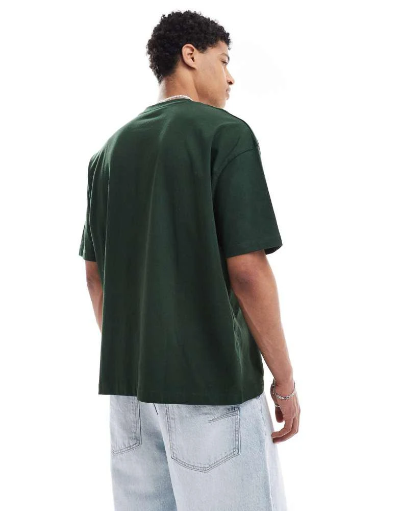 ASOS ASOS DESIGN heavyweight oversized t-shirt in dark green 3