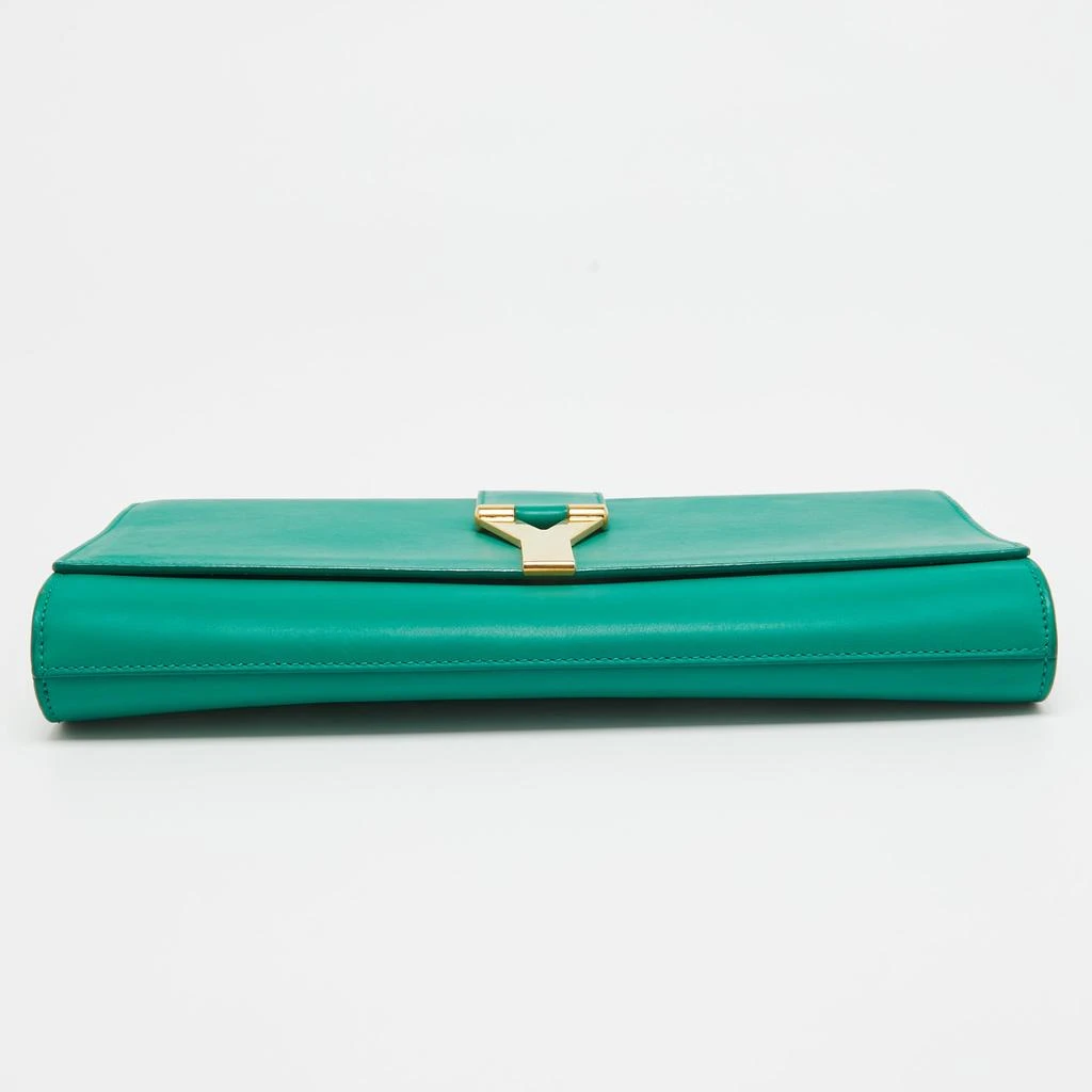 Yves Saint Laurent Green Leather Y-Ligne Clutch 5