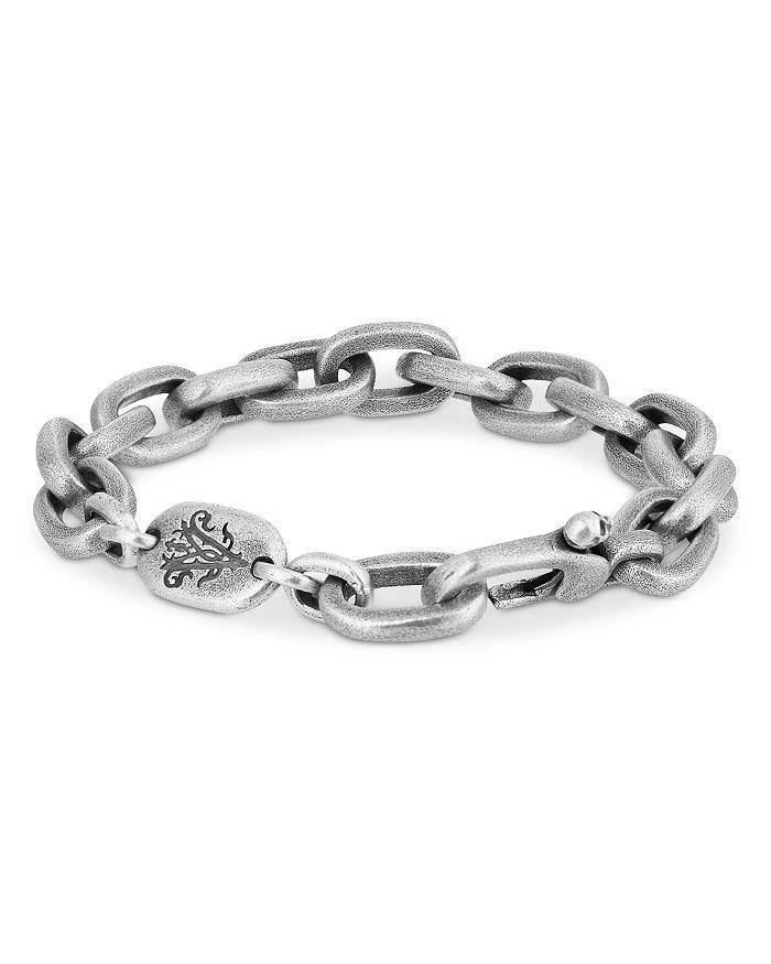 John Varvatos Men
s Sterling Silver Artisan Oval Link 25th Anniversary Chain Bracelet
