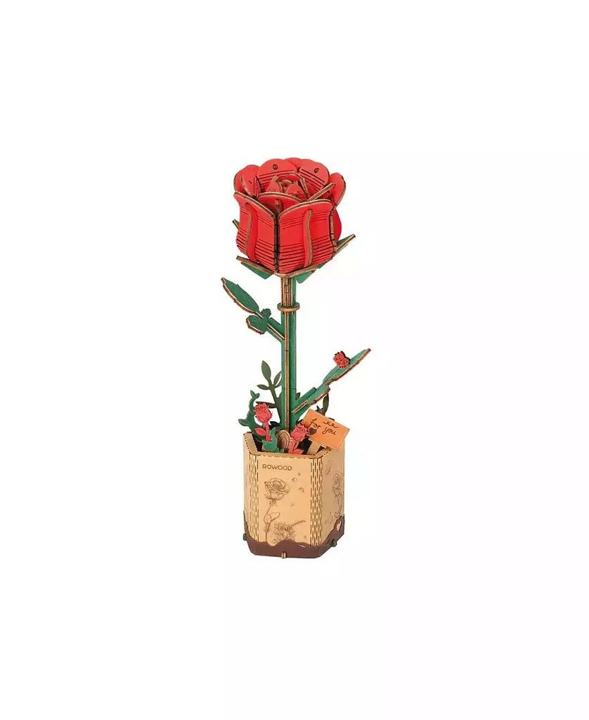 Flash Popup DIY 3D Wood Puzzle Red Rose 106pcs