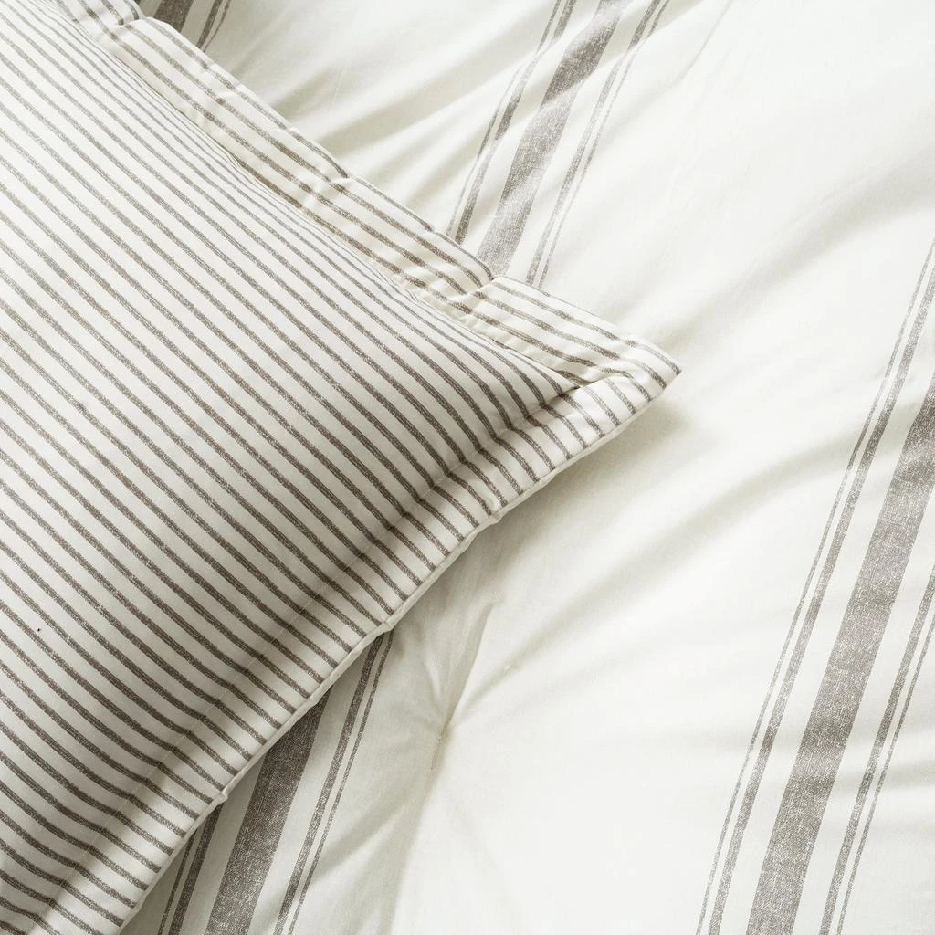 Lush Decor Farmhouse Stripe Rev. Oversized Comforter Gray 3Pc Set Cal King 5