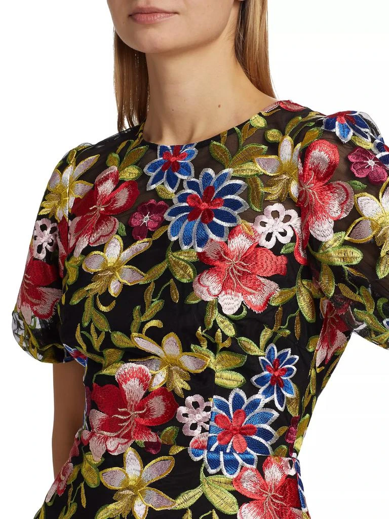 Milly Yasmin Floral Mesh Dress 6