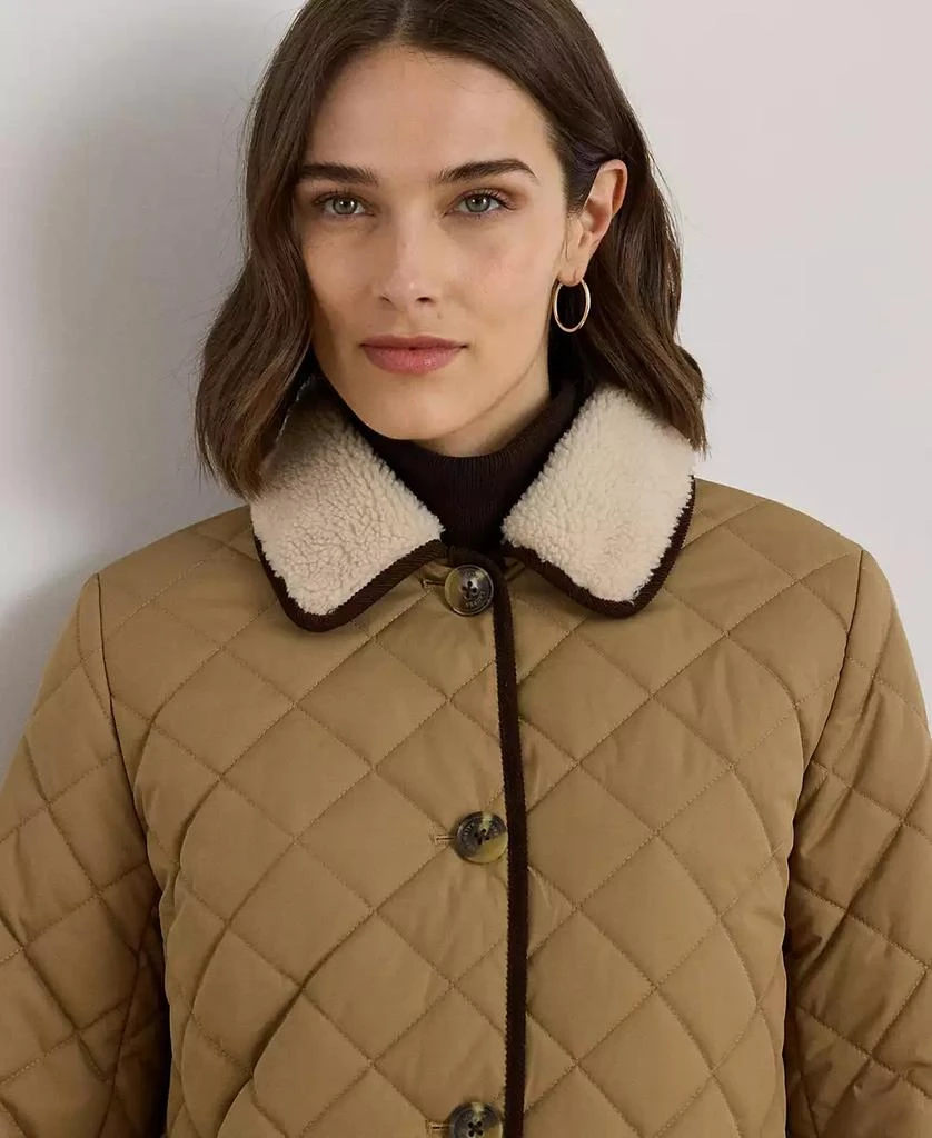 Ralph Lauren Women's Faux-Fur-Collar Quilted Jacket 4