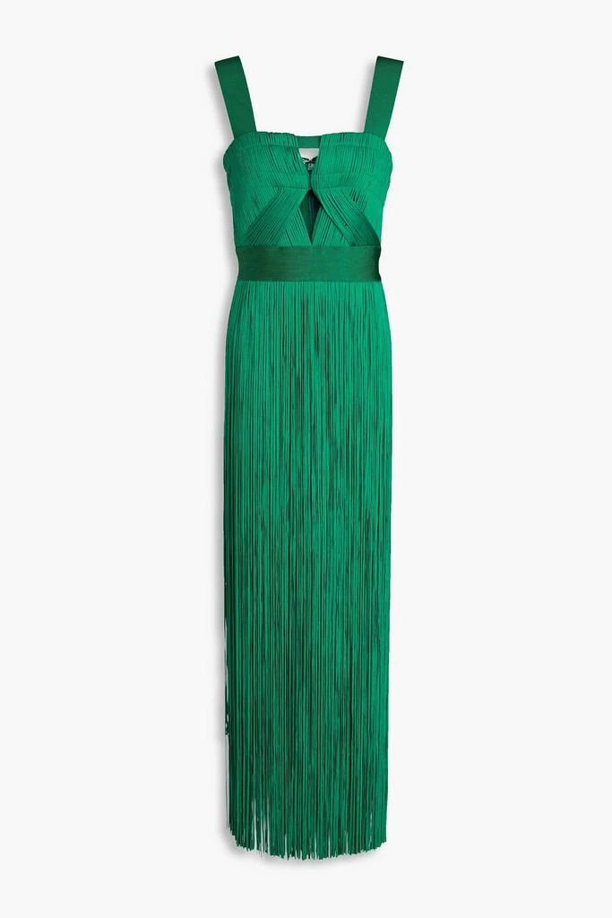 Herve Leger Cutout fringed stretch-knit gown 1