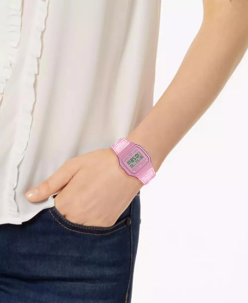 Casio Unisex Digital Pink Jelly Strap Watch 35.2mm 3