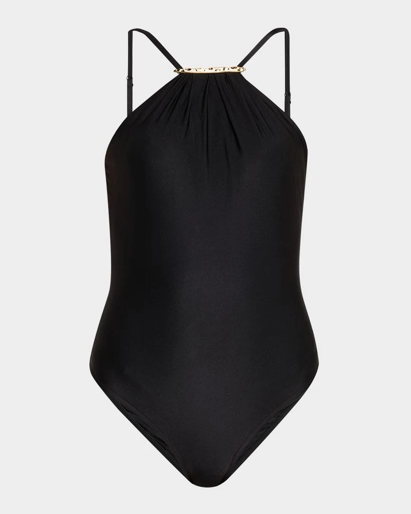 LENNY NIEMEYER Ruched Halter One-Piece Swimsuit 1