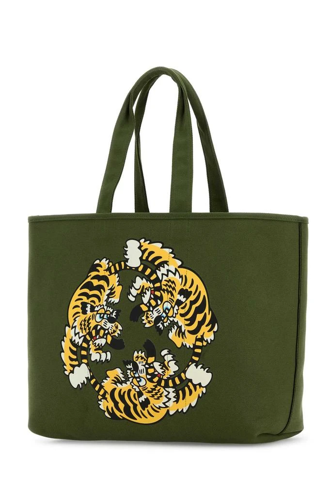Kenzo Olive Green Canvas  Utility Reversible Shopping Bag 2