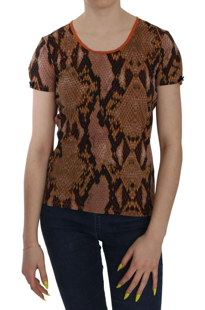 Just Cavalli Snake Skin Print Short Sleeve Top Women's T-shirt 1
