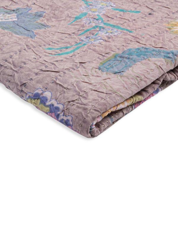 TAJ HOTEL Oriental Contemporary Design Floral Kantha Throw
