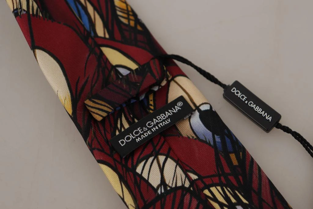Dolce & Gabbana Dolce & Gabbana Marron Peacock Feather Adjustable Necktie Accessory Tie 4