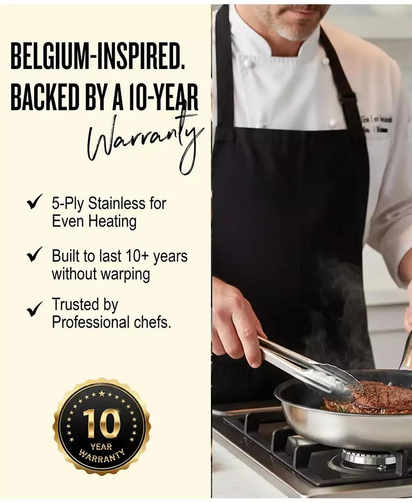 ALVA Maestro Stainless Steel Nonstick Frying Pan with Glass Lid 5