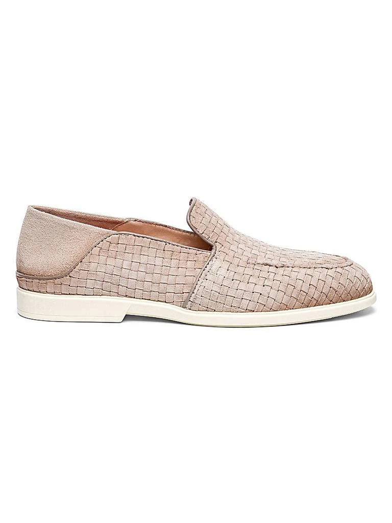 Santoni Malibu Woven Suede Loafers 1