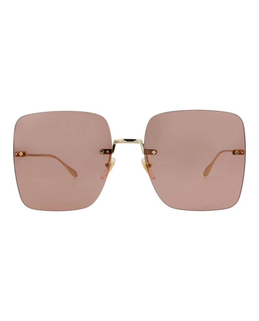 Gucci Square-Frame Metal Sunglasses 1