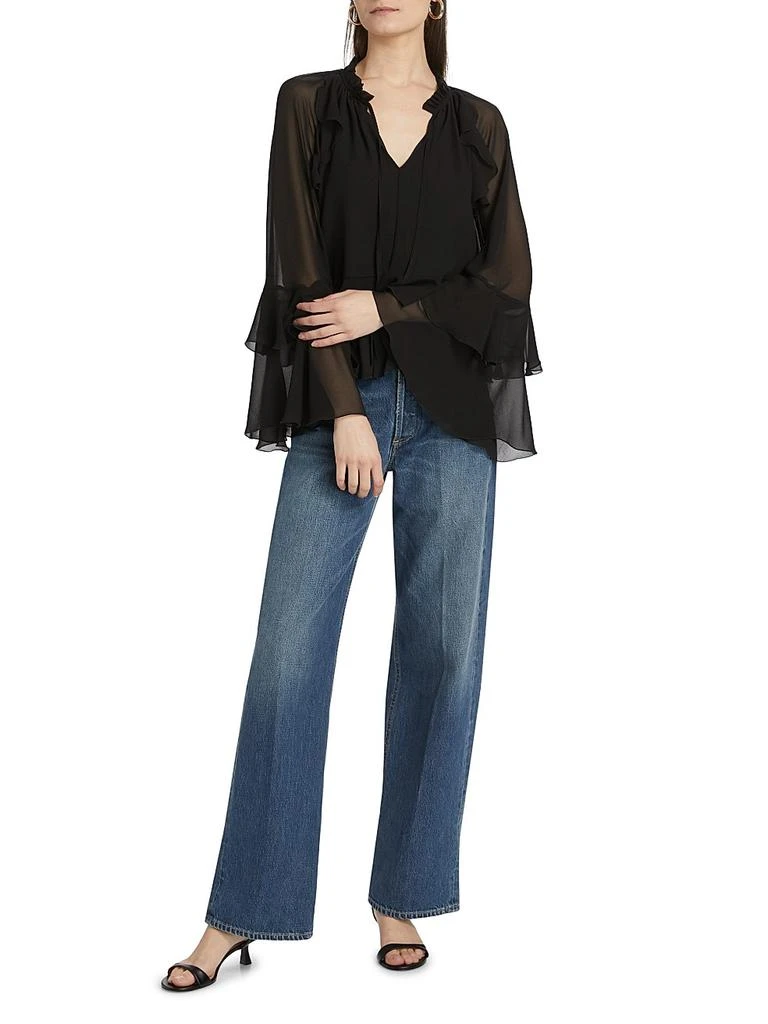 If Only Studio Ruffled Chiffon Long-Sleeve Blouse 2