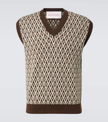 Valentino Toute La V virgin wool sweater vest 1