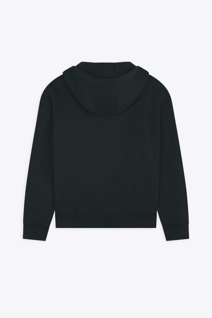 Maison Kitsune Bold Fox Head Patch Oversize Hoodie Black cotton hoodie with chest tonal embroidered patch