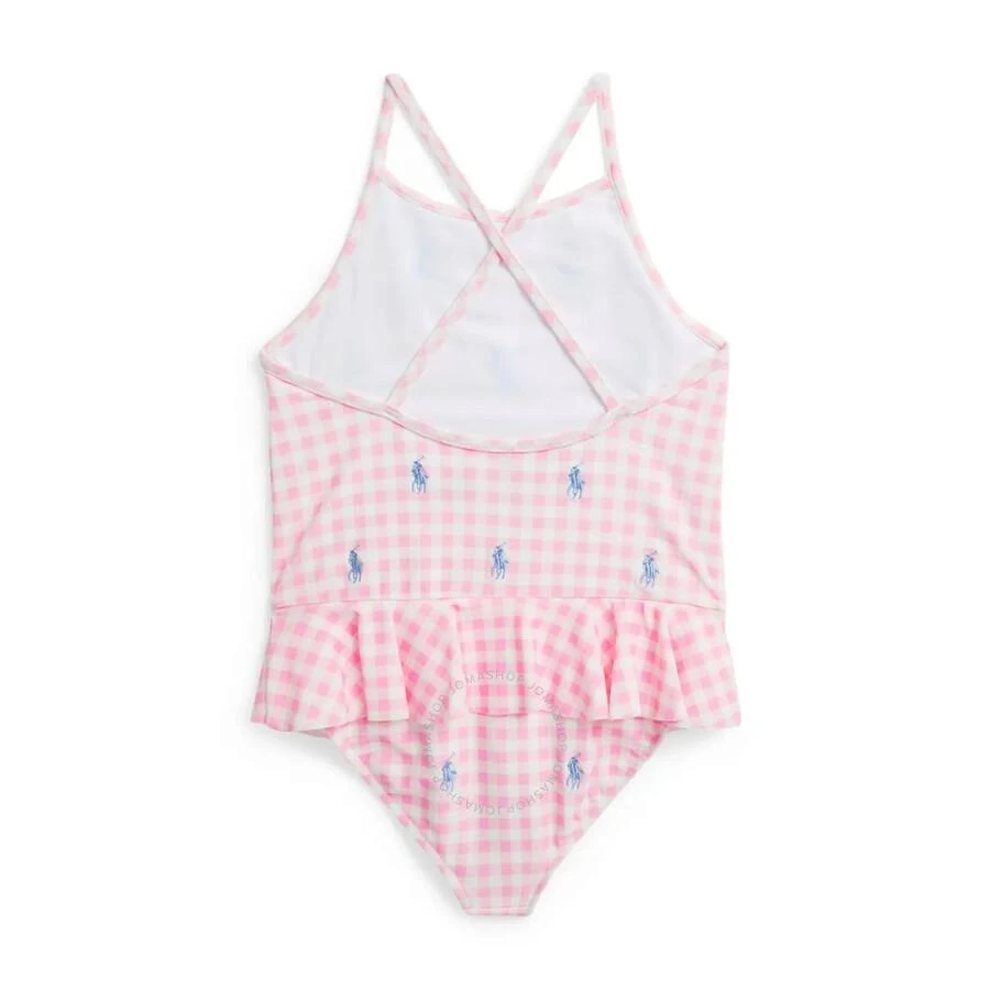 Ralph Lauren Girls Polo Pony-Embroidered Check-Pattern Swimsuit 2