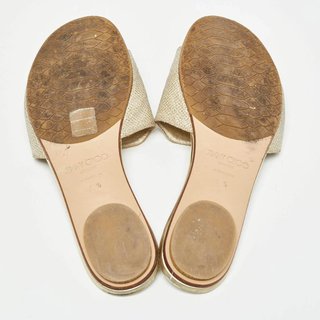 Jimmy Choo Jimmy Choo Gold Glitter Nanda Flat Slides Size 38.5 6