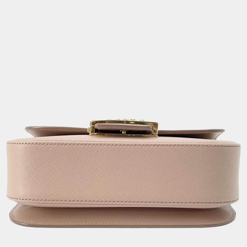 Prada Prada Saffiano Leather Emblème Shoulder Bag