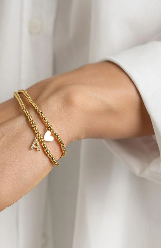 ADORNIA Initial
Heart 2-Pack Stretch Bracelets 2