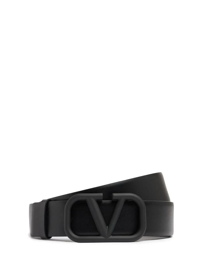 Valentino 4cm V Buckle Leather Belt 1