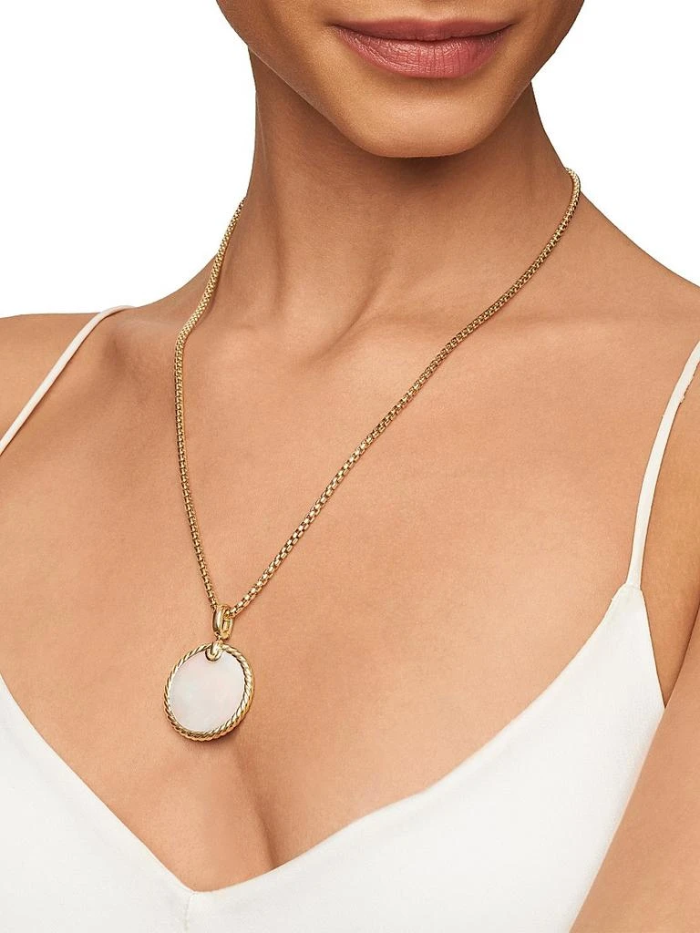 David Yurman DY Elements Disc Pendant in 18K Yellow Gold 7