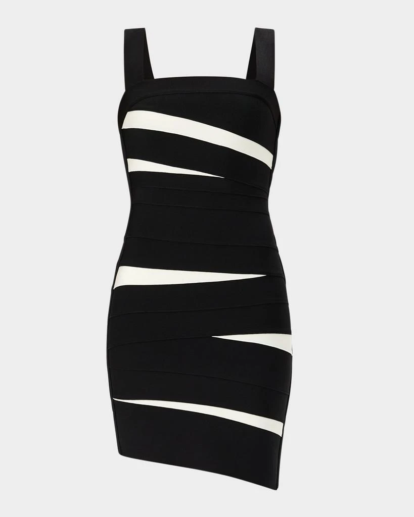 Herve Leger The Eve Sleeveless Two-Tone Bodycon Mini Dress 1