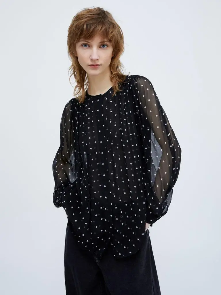 MAX&Co Gathered crepon shirt 2