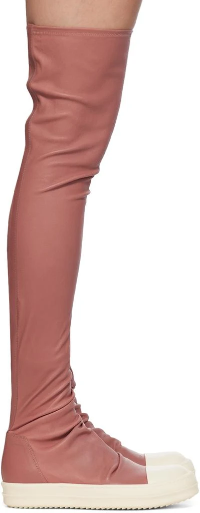 Rick Owens Pink Porterville Rider Stocking Tall Boots 1