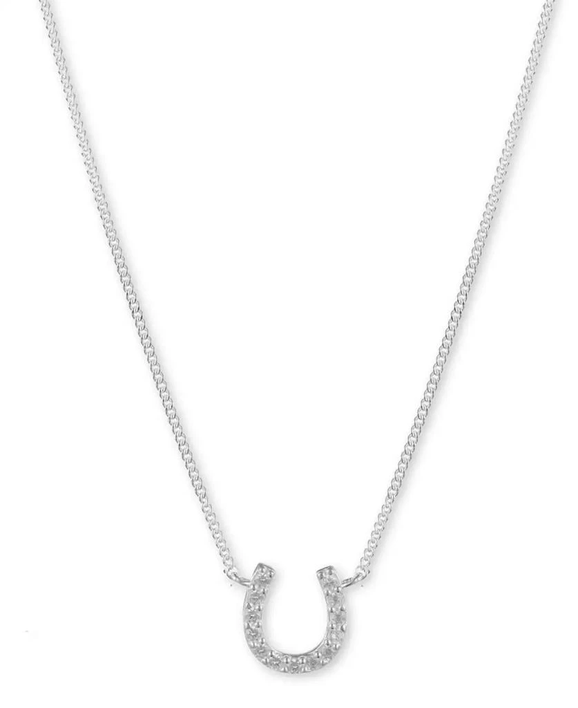 Lauren Ralph Lauren Cubic Zirconia Horseshoe Pendant Necklace in Sterling Silver, 14" + 3" extender 1