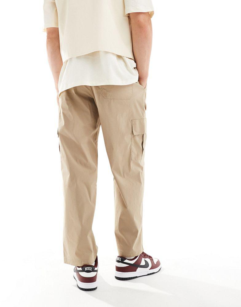 Selected Homme Selected Homme wide barrel fit cargo trouser in beige