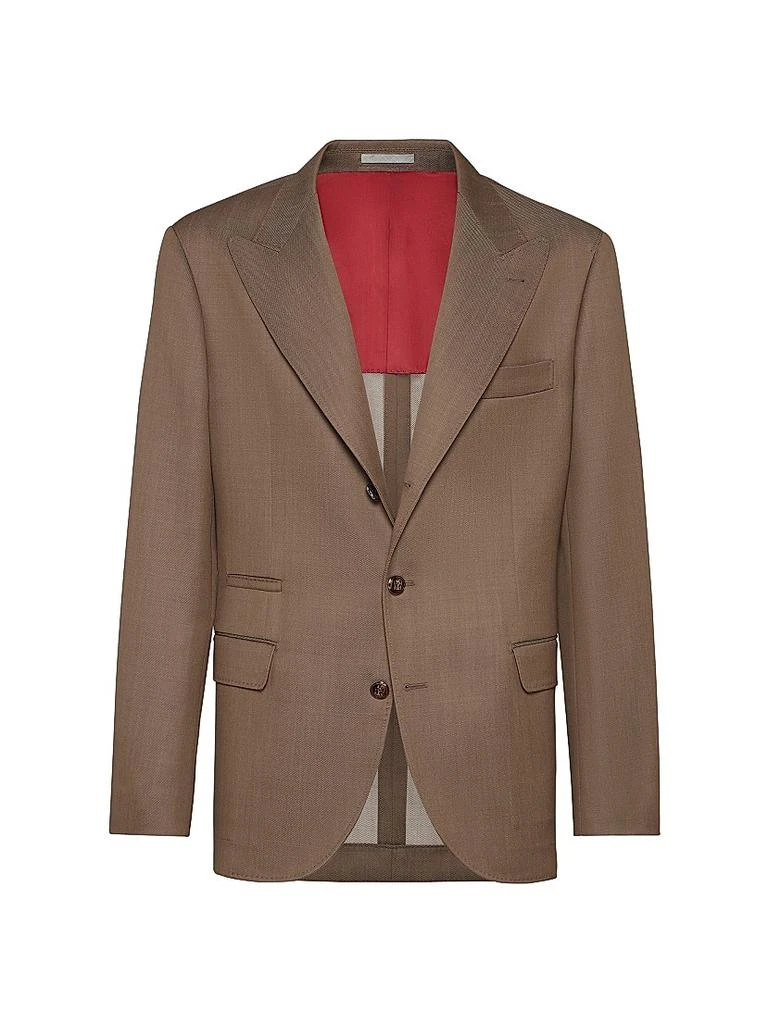 Brunello Cucinelli Wool Denim Deconstructed Blazer with Large Peak Lapels 2