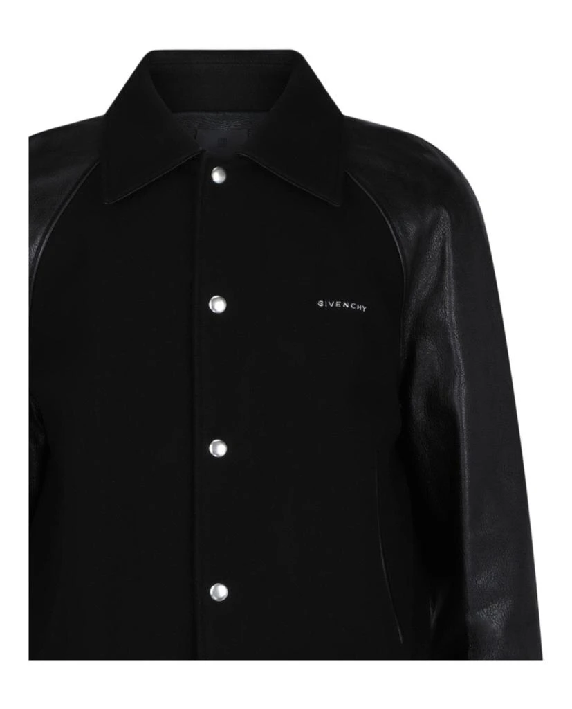 Givenchy Logo-Plaque Leather Varsity Jacket 3