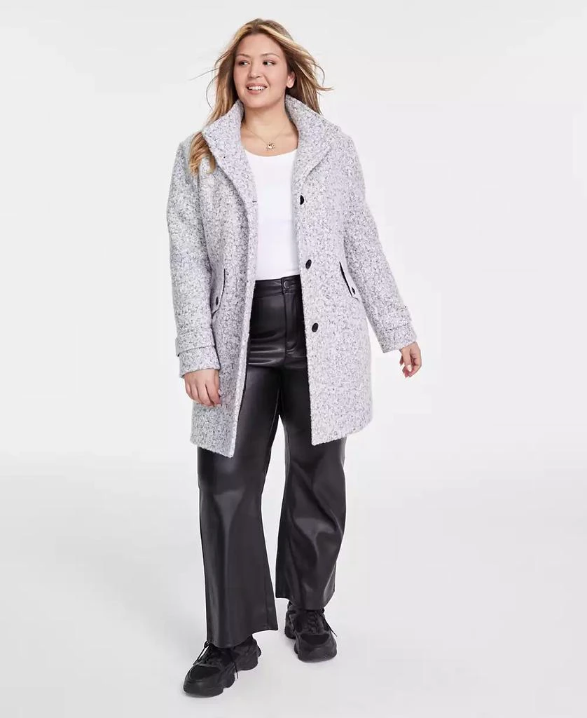 Maralyn & Me Trendy Plus Size Single-Breasted Bouclé Walker Coat 3