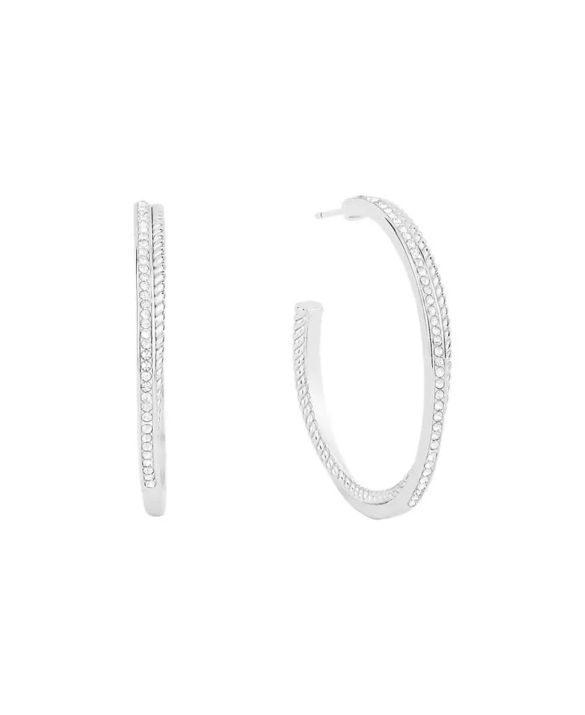 And Now This Crystal Twisted Rope C Hoop Earrings