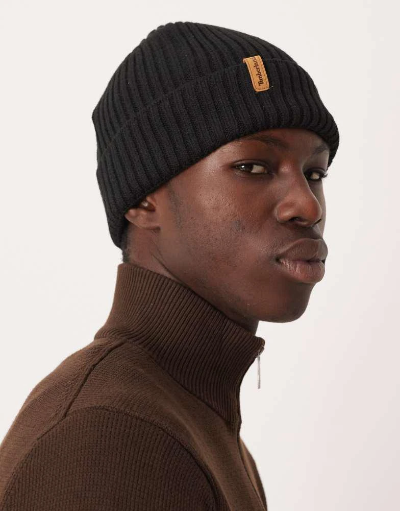 Timberland Timberland Rib knit beanie in black 3