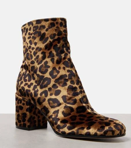 Gianvito Rossi Joelle 70 leopard-print velvet ankle boots 5