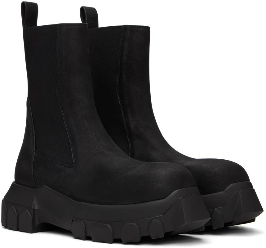 Rick Owens Black Porterville Beatle Bozo Tractor Chelsea Boots 4