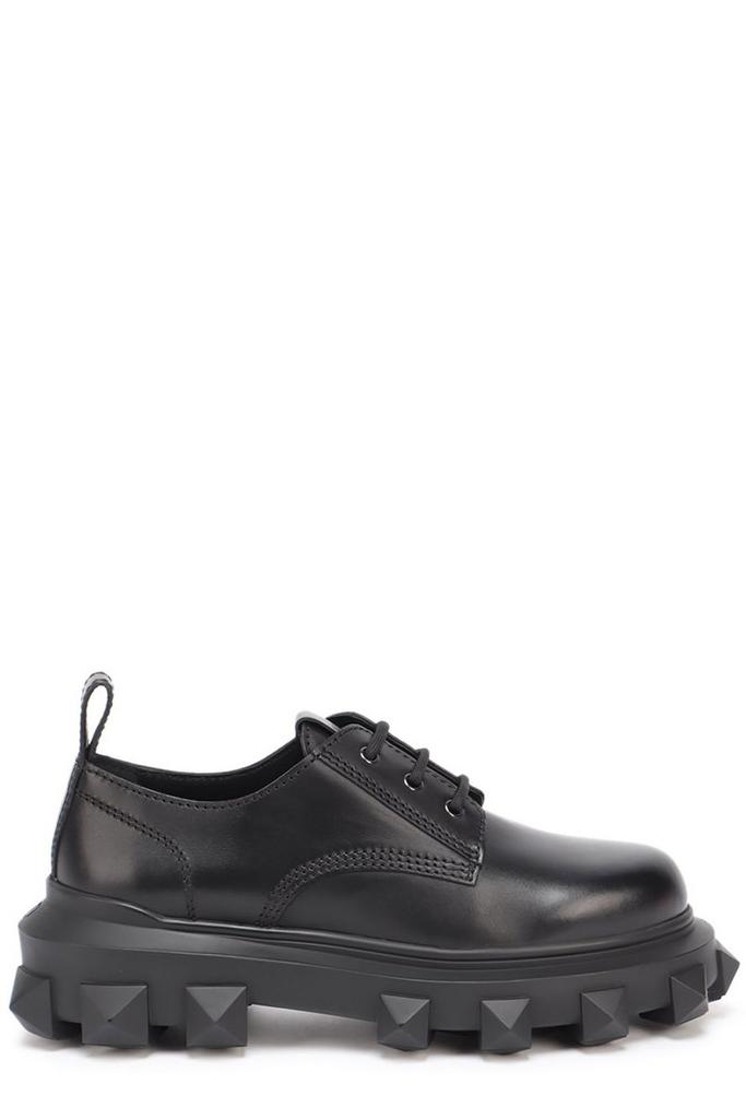 Valentino Garavani Rockstud Lace-Up Derby Shoes – On Sale