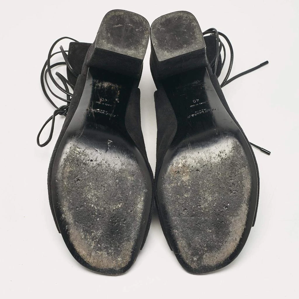 Yves Saint Laurent Saint Laurent Black Suede Ankle Wrap Sandals Size 40 6
